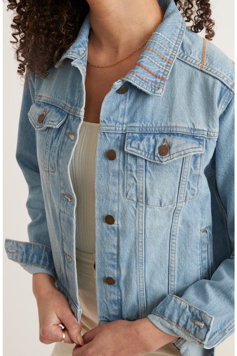Embroidered Denim Jacket, Alternate, color, LIGHT DENIM
