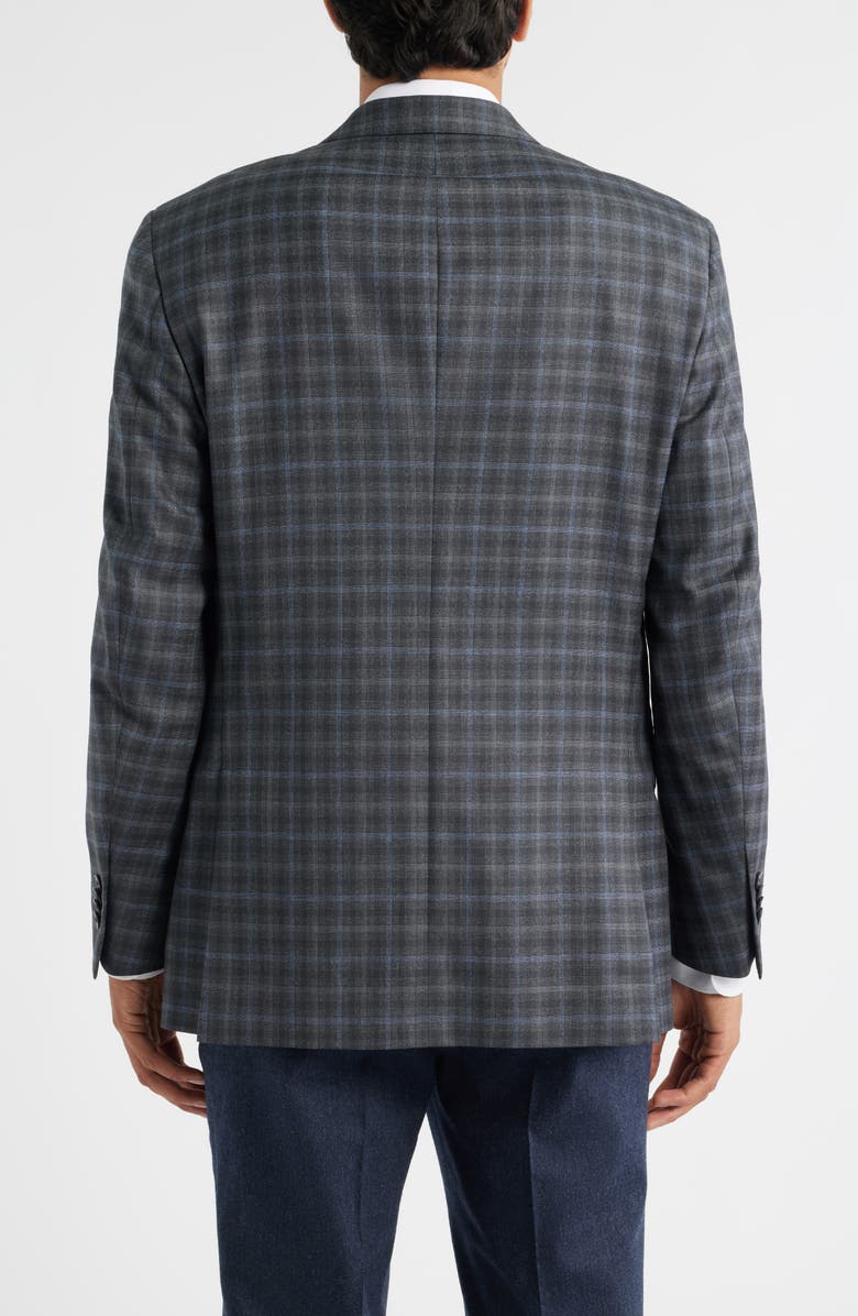 Peter Millar Flynn Classic Fit Charcoal Grey Shadow Check Wool Sport Coat, Alternate, color, Charcoal