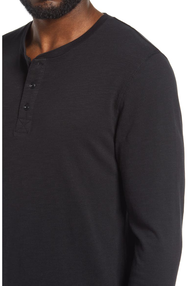 Long Sleeve Slub Henley, Alternate, color, BLACK