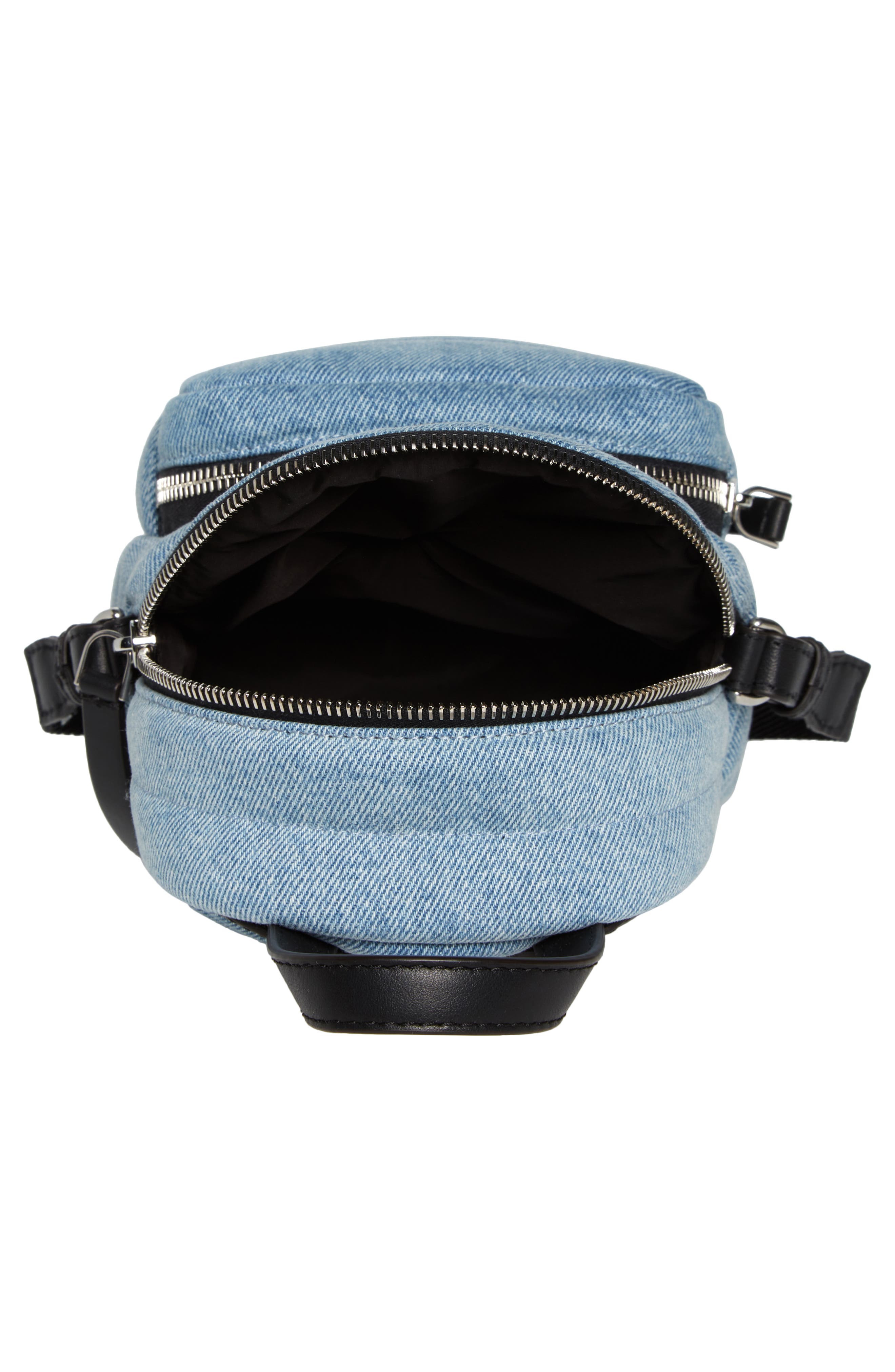 Moncler Small Kilia Quilted Denim Crossbody Bag, Alternate, color, 