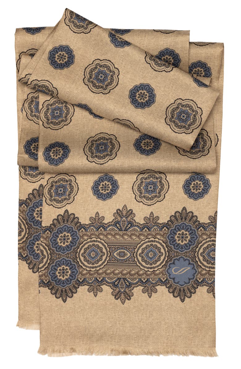 Elizabetta Silvestri - Silk Scarf for Men, Main, color, Golden Wheat