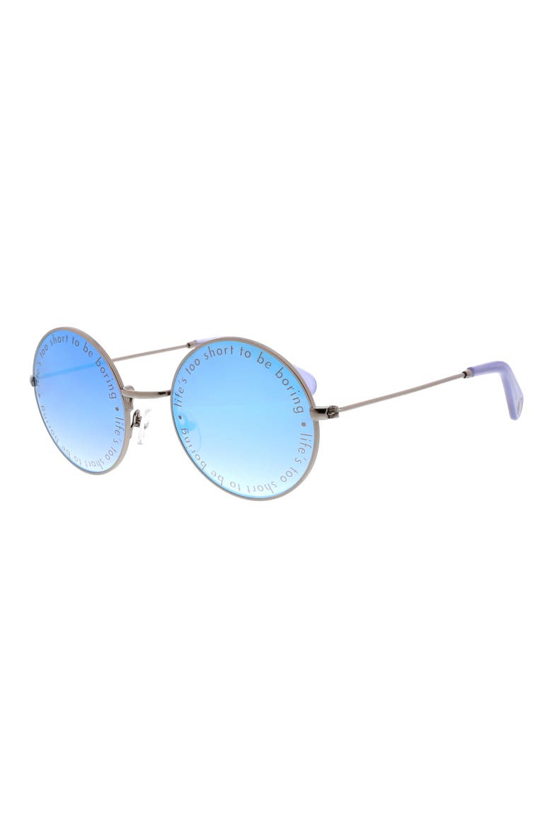 Boho Round 54mm Gradient Round Sunglasses, Alternate, color, GUNMETAL