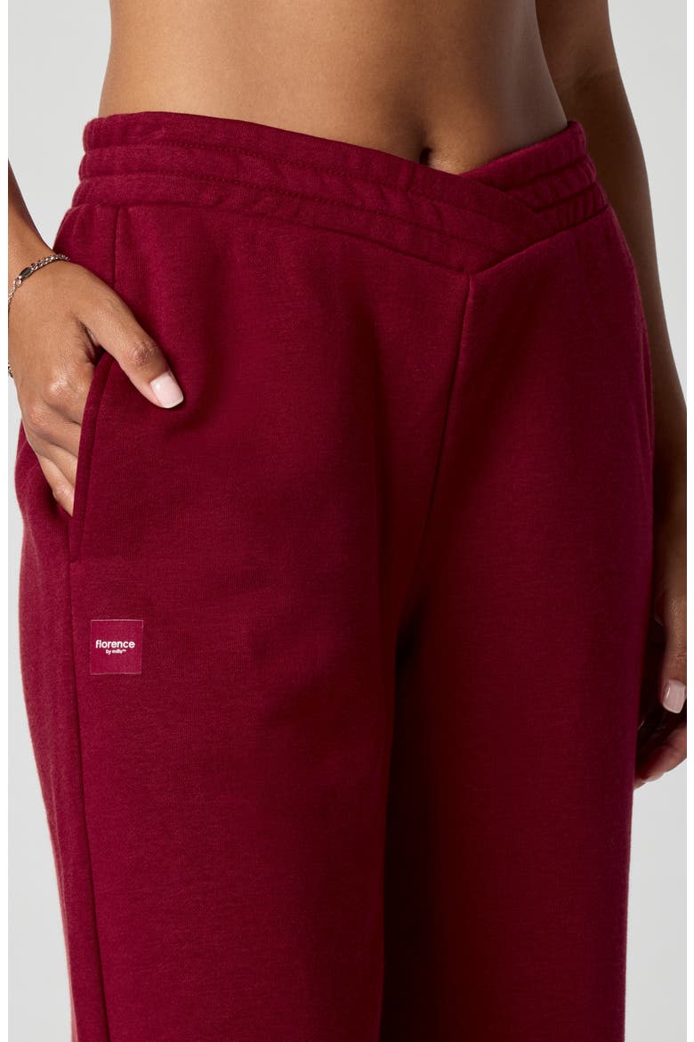 Cozy Crush V Wide Leg Sweatpants, Alternate, color, CRIMSON