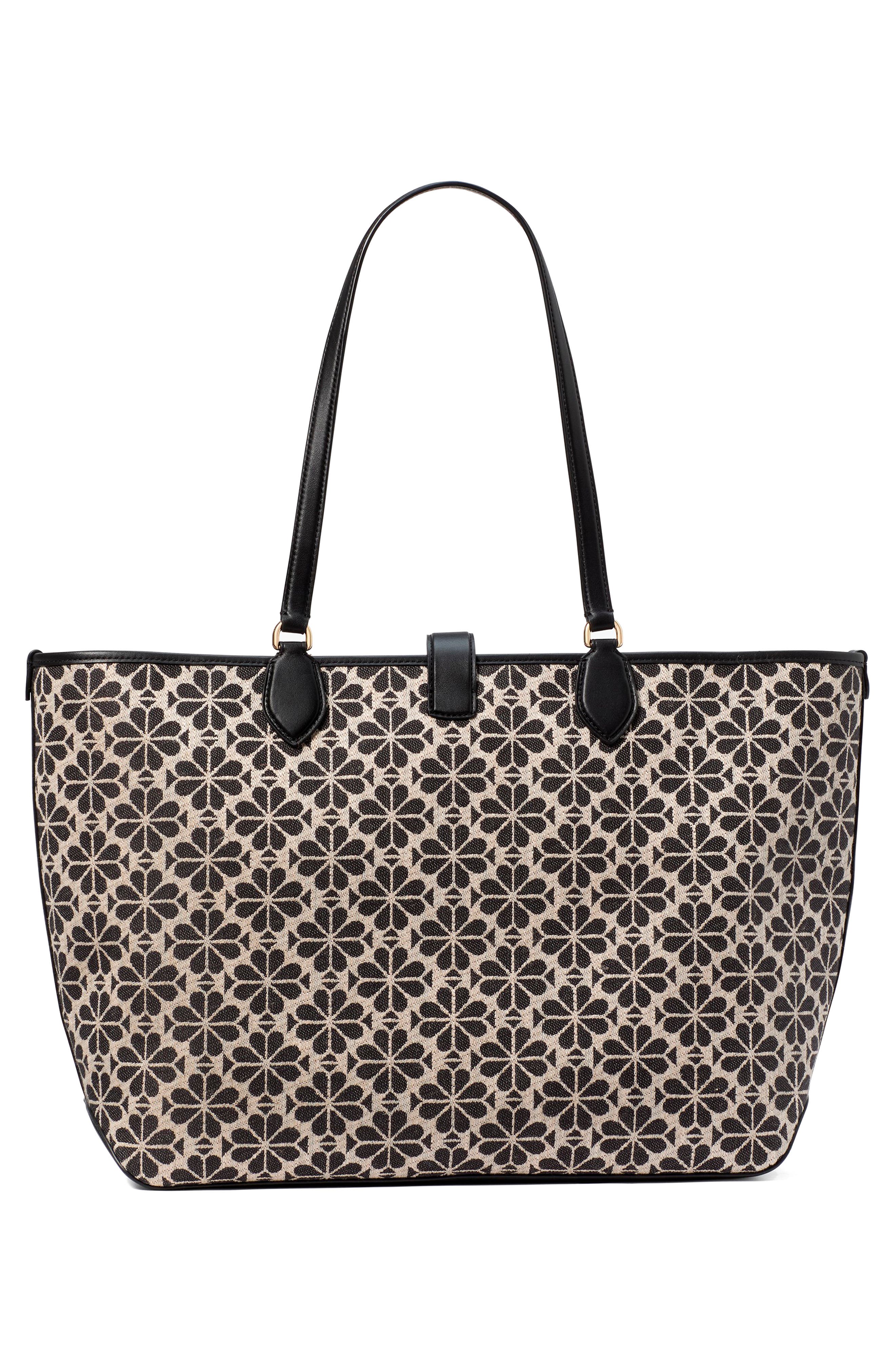 large spade floral jacquard tote, Alternate, color, SAND MULTI