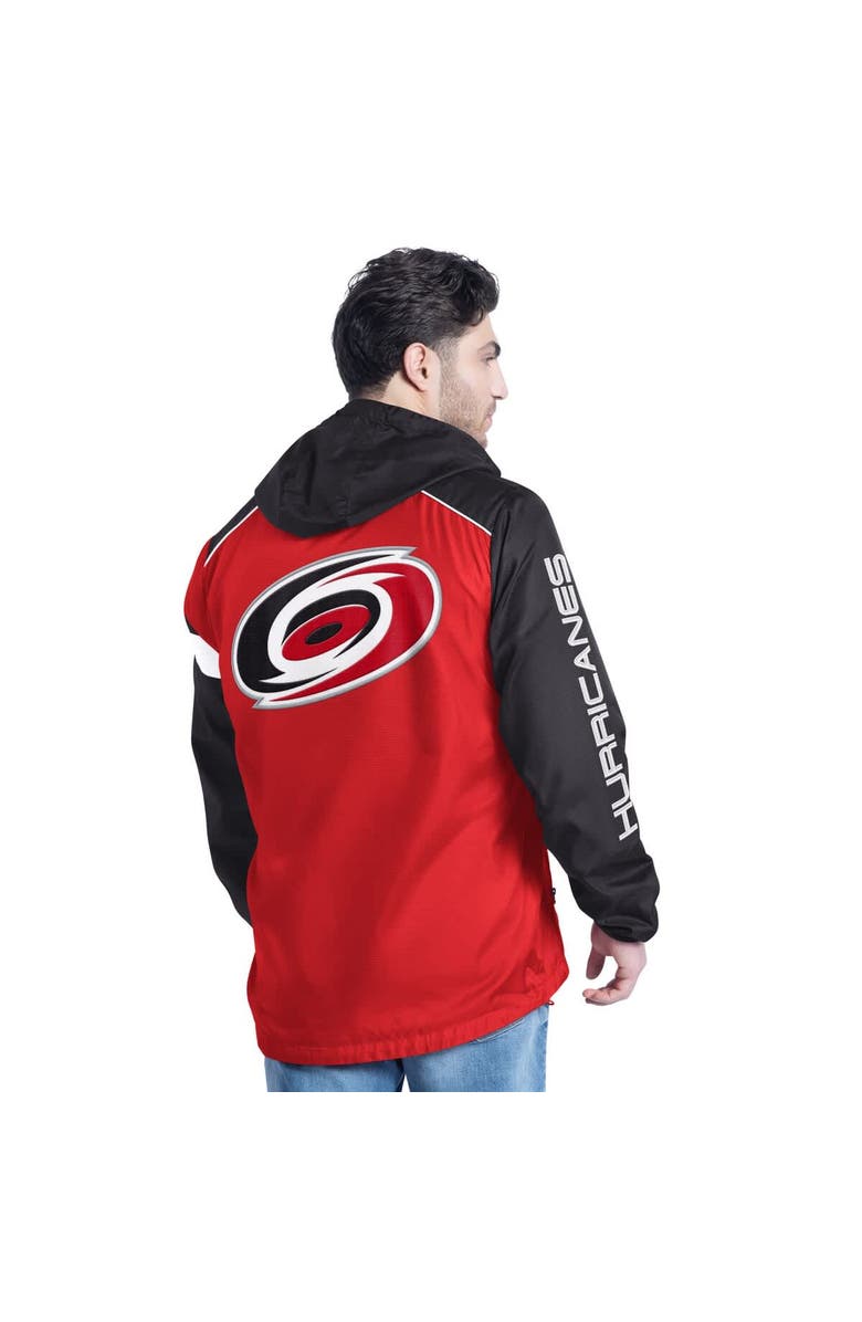 G-III SPORTS BY CARL BANKS Men's G-III Sports by Carl Banks Red/Black Carolina Hurricanes Lateral Half-Zip Hoodie Jacket, Alternate, color, Red