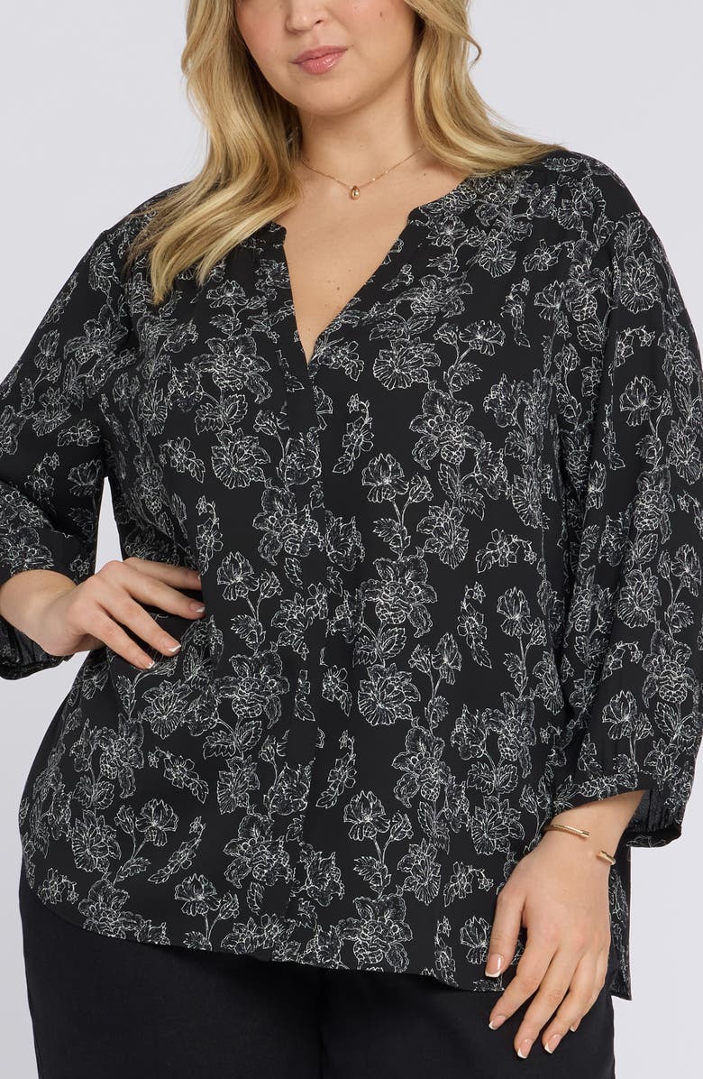 NYDJ Pintuck Top, Main, color, Floralesque