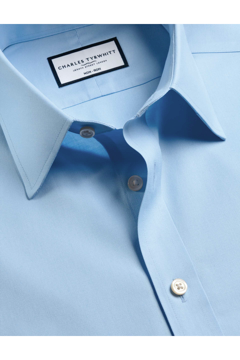 Non-Iron Twill Point Collar Shirt, Alternate, color, Sky Blue