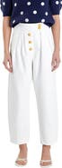 English Factory Premium Pleated Crop Wide Leg Denim Trousers