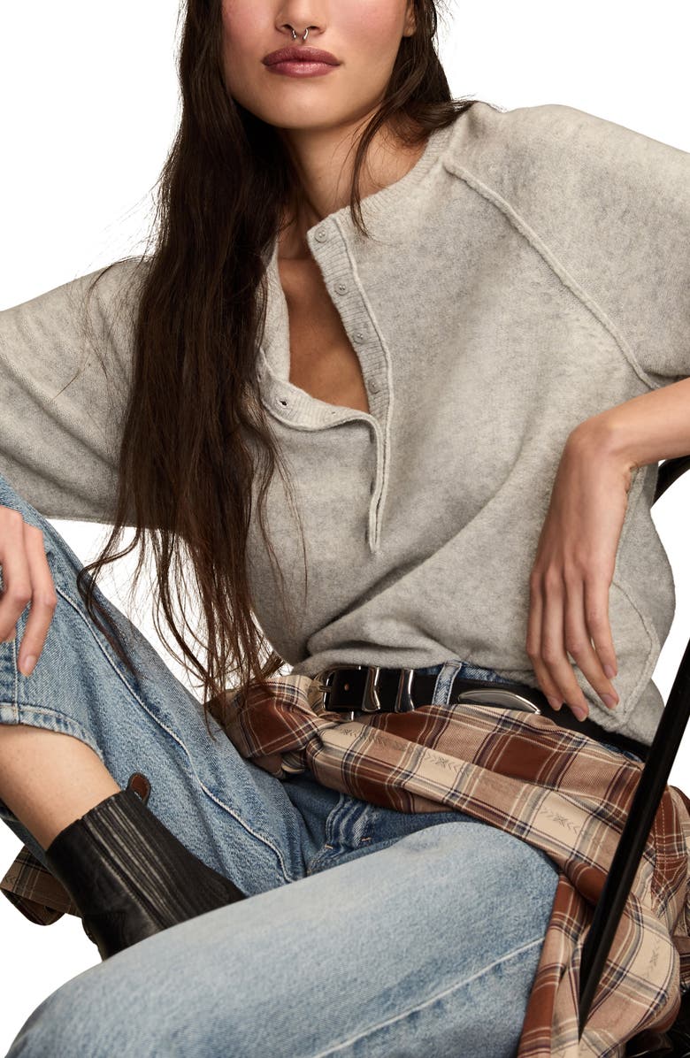 Lucky Brand Henley Sweater, Alternate, color, Light Heather Grey