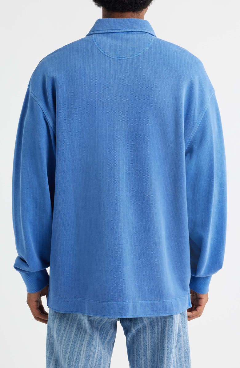 Carhartt Work In Progress Cotton Piqué Quarter Zip Pullover, Alternate, color, Wolfsbane / White Garment Dyed