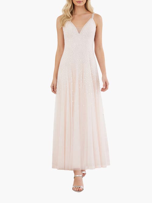 Needle & Thread Sequin Cascade Cami Plunge Gown In White