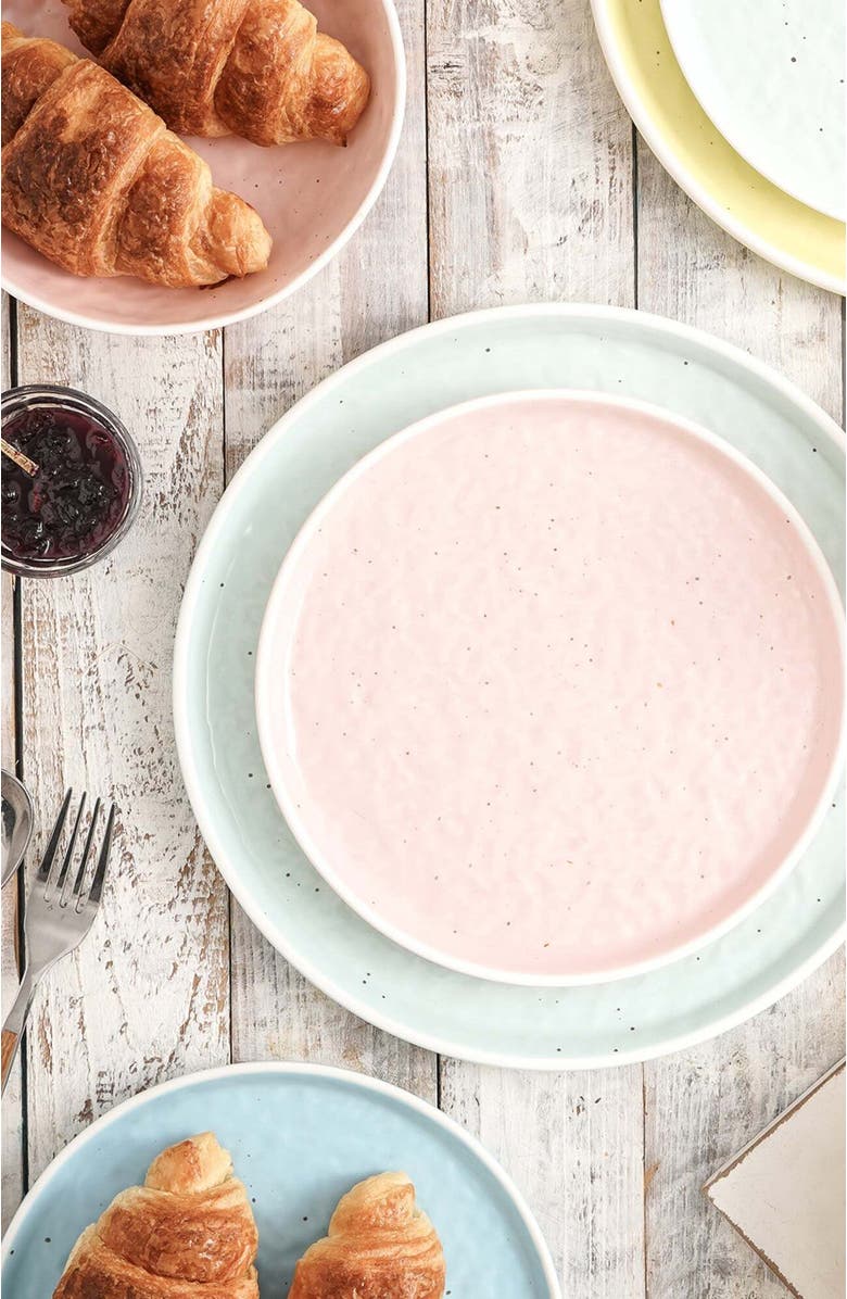 Stone Lain Elena Stoneware 4-Piece Dinner Plate Set, Alternate, color, Mint