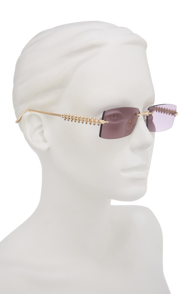 Cartier 57mm Rimless Square Sunglasses, Alternate, color, Gold
