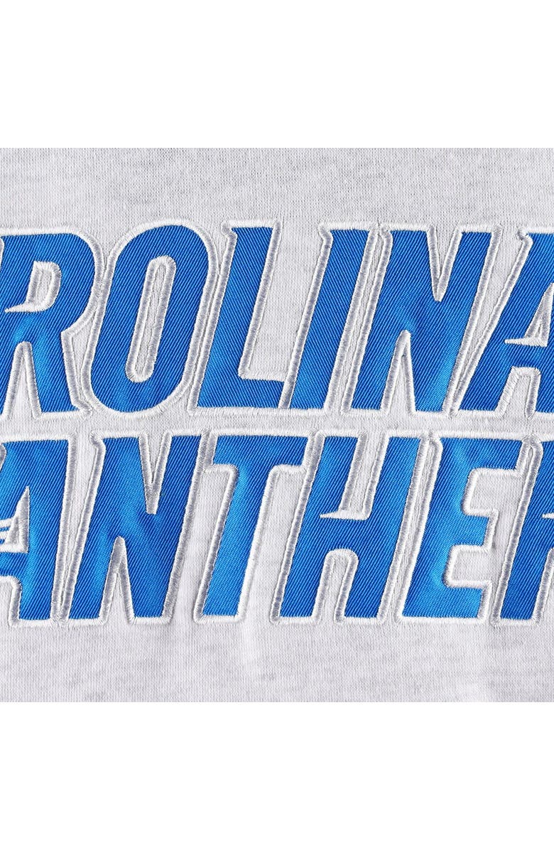 '47 Men's '47 Carolina Panthers Heather Gray Gridiron Lace-Up Pullover Hoodie, Alternate, color, Gray