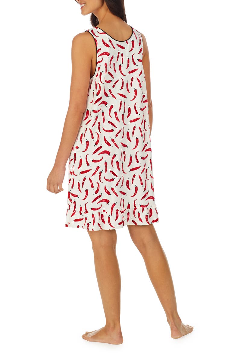 Ruffle Hem Jersey Chemise, Alternate, color, CAYENNE