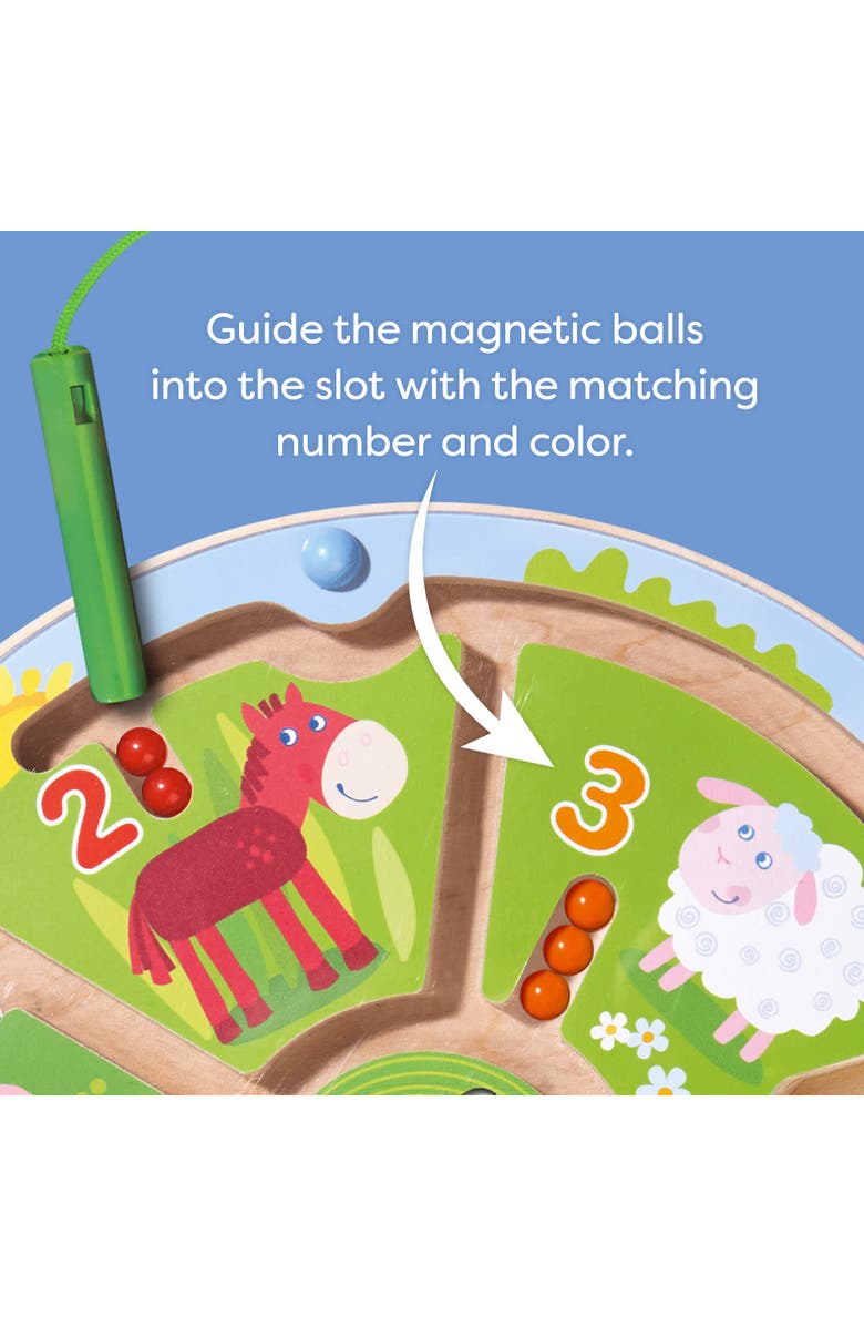 HABA Busy Board for Toddlers 2-4 - Number Maze Magnetic Puzzle Game, Toddler Travel Toys for Preschoolers & Fine Motor STEM Toy, Alternate, color, Multi