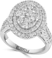 EFFY 14K White Gold Diamond Double Halo Ring