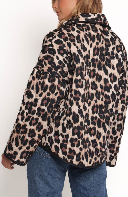 Petal And Pup Petal & Pup Marcos Leopard Print Quilted Jacket In Brown