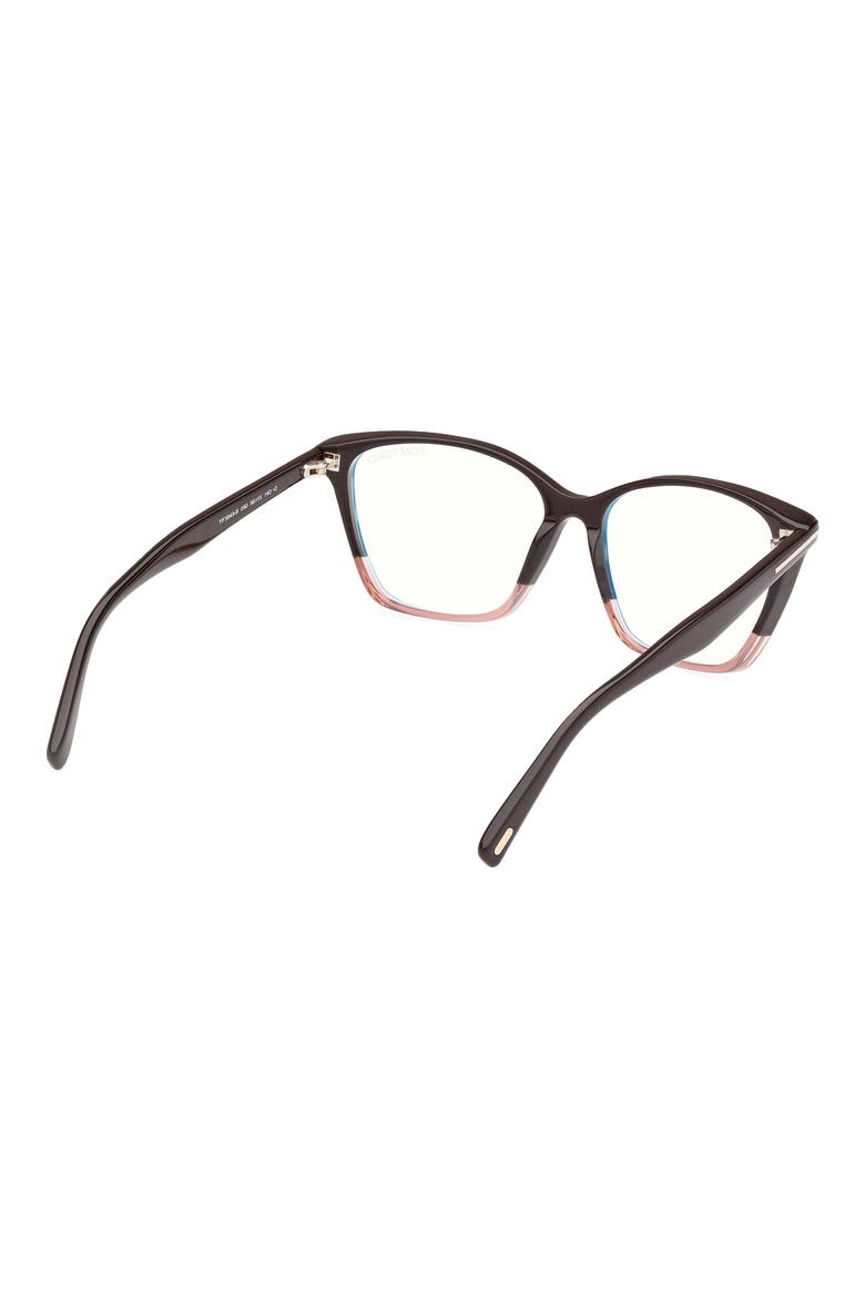 56mm Cat Eye Blue Light Blocking Optical Glasses, Alternate, color, BROWN BLUSH PINK BROWN