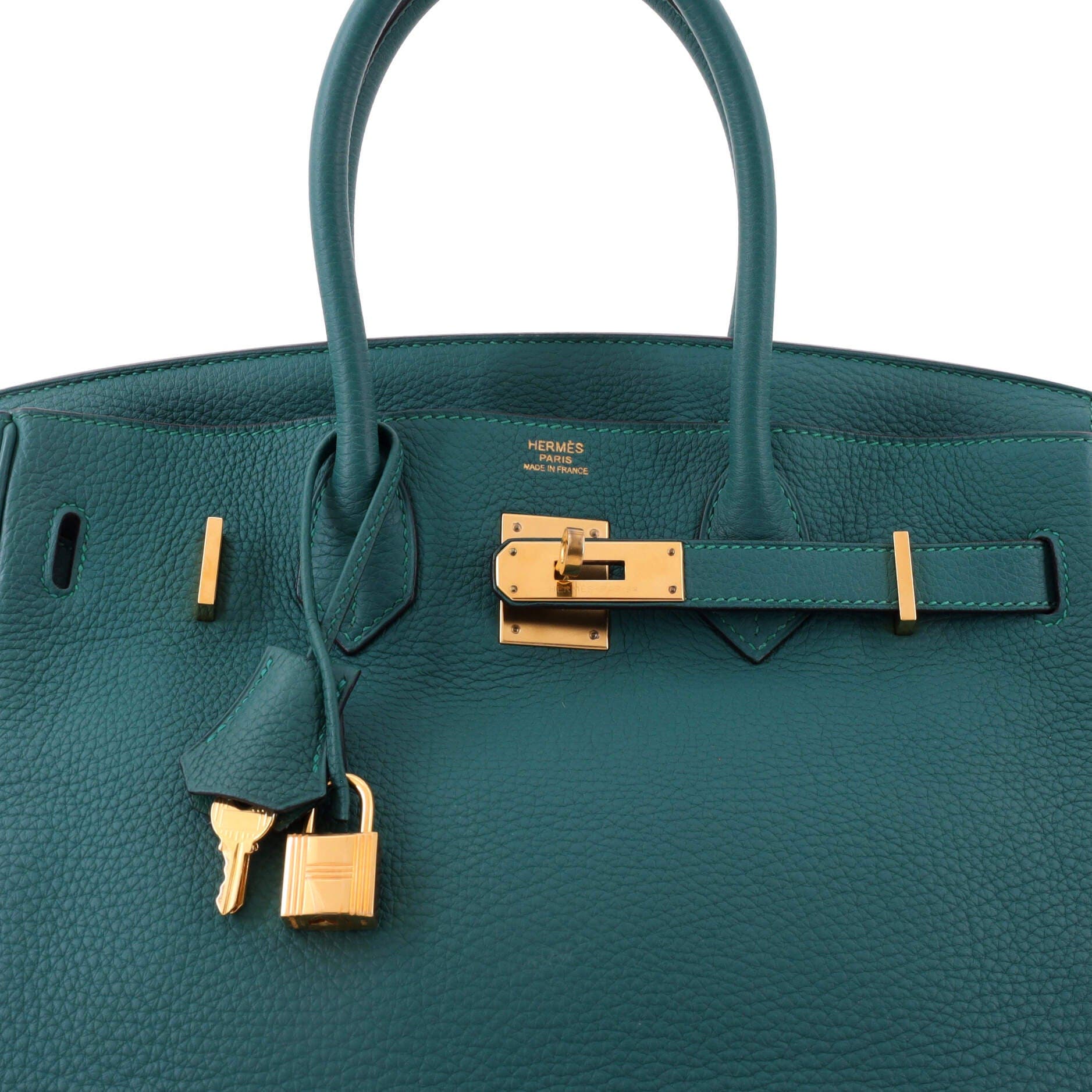 Birkin Handbag Green Togo with Gold Hardware 30, Alternate, color, Green