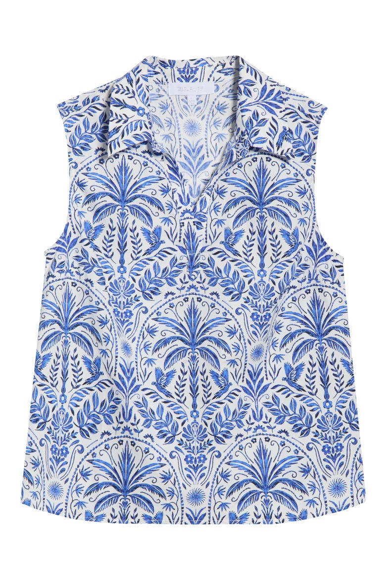 Romina Tropical Kirsa Sleeveless Shell Top, Alternate, color, BLUE-WHITE-MULTI
