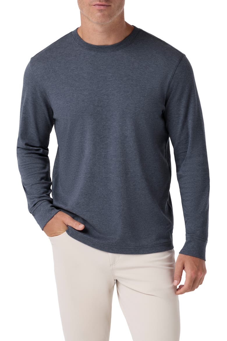 Palmer Trim Fit Pima Cotton T-Shirt, Main, color, DARK SLATE HEATHER