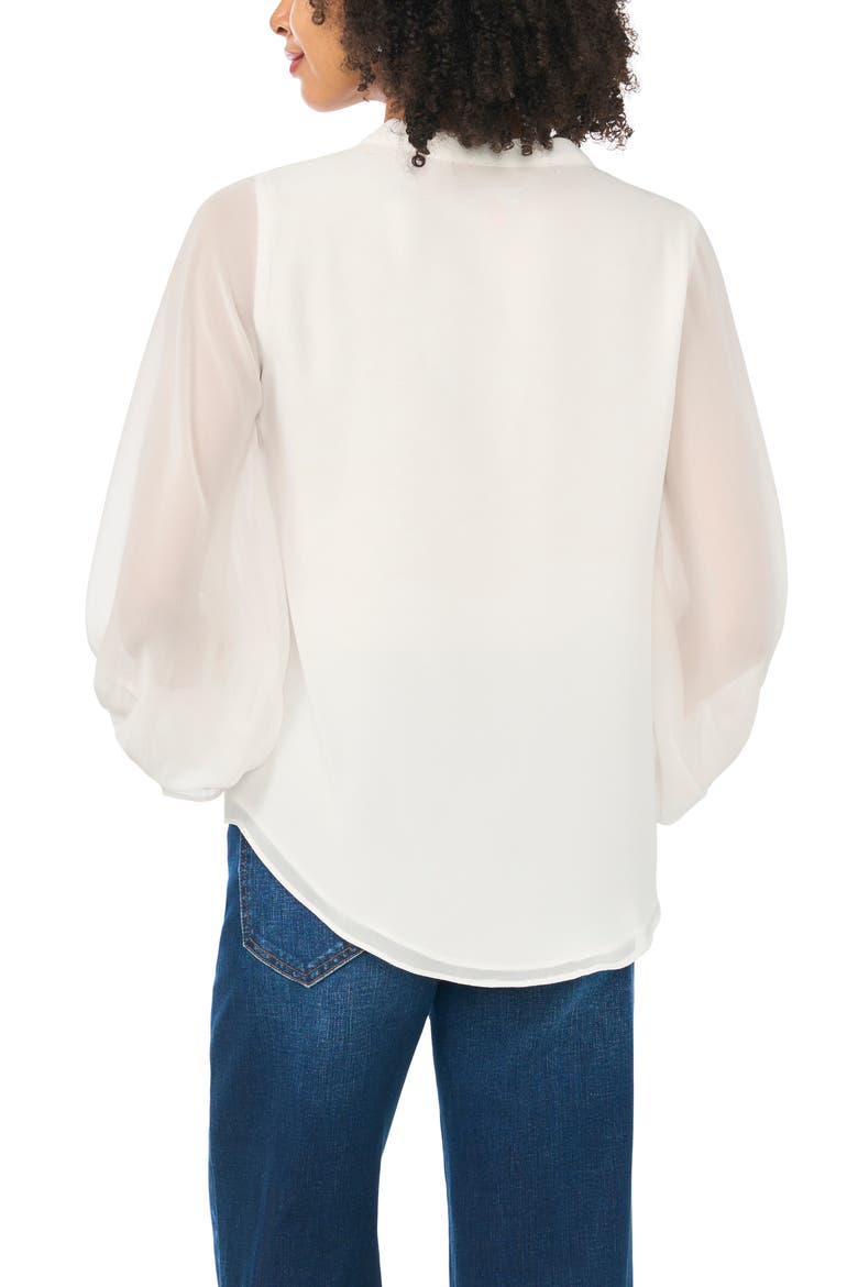Split Neck Long Sleeve Top, Alternate, color, NEW IVORY