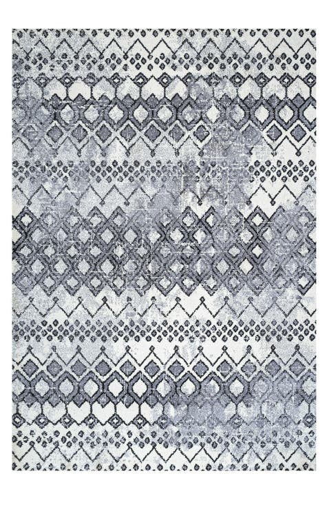 Azmar Moroccan Geometric Distressed Area Rug
