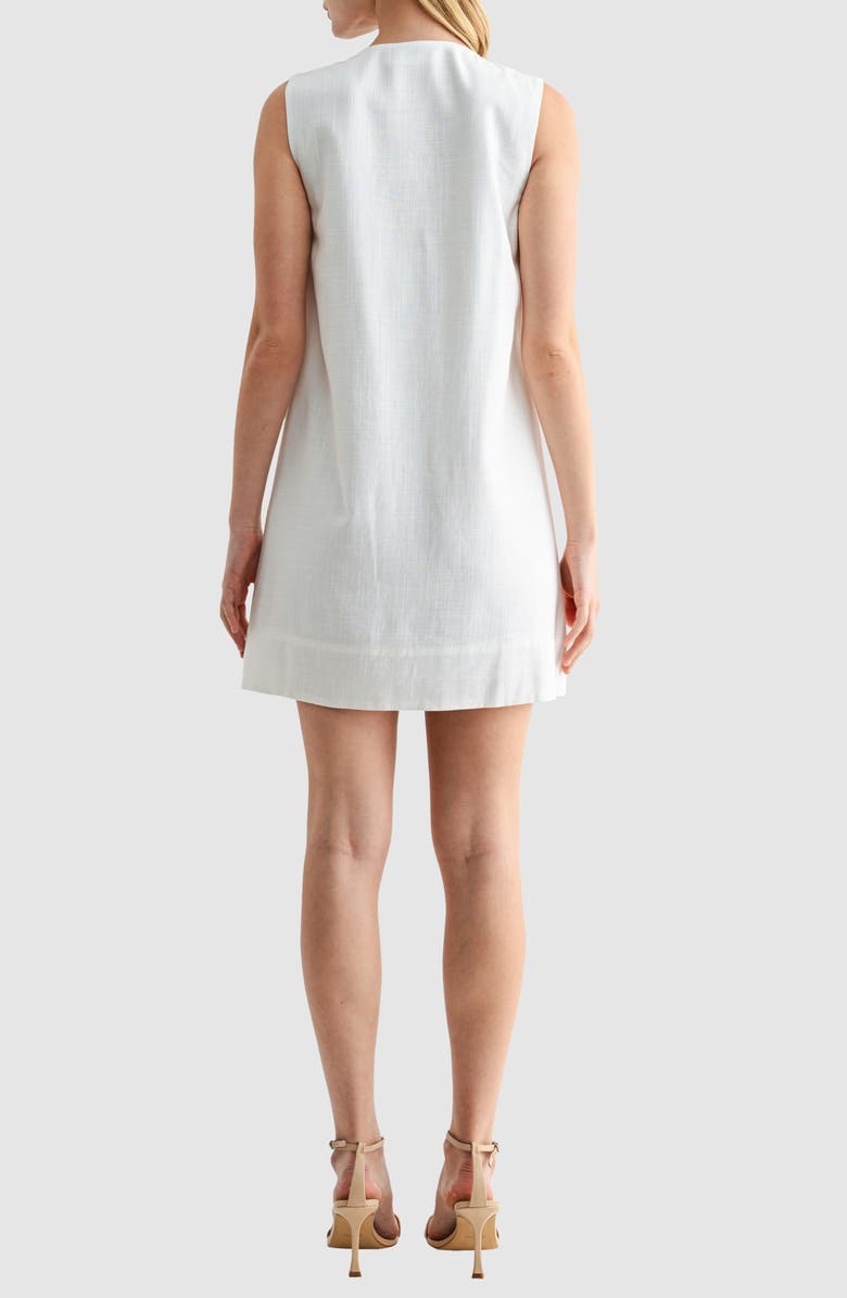 Lush Sleeveless Button Front Shift Minidress, Alternate, color, Ivory
