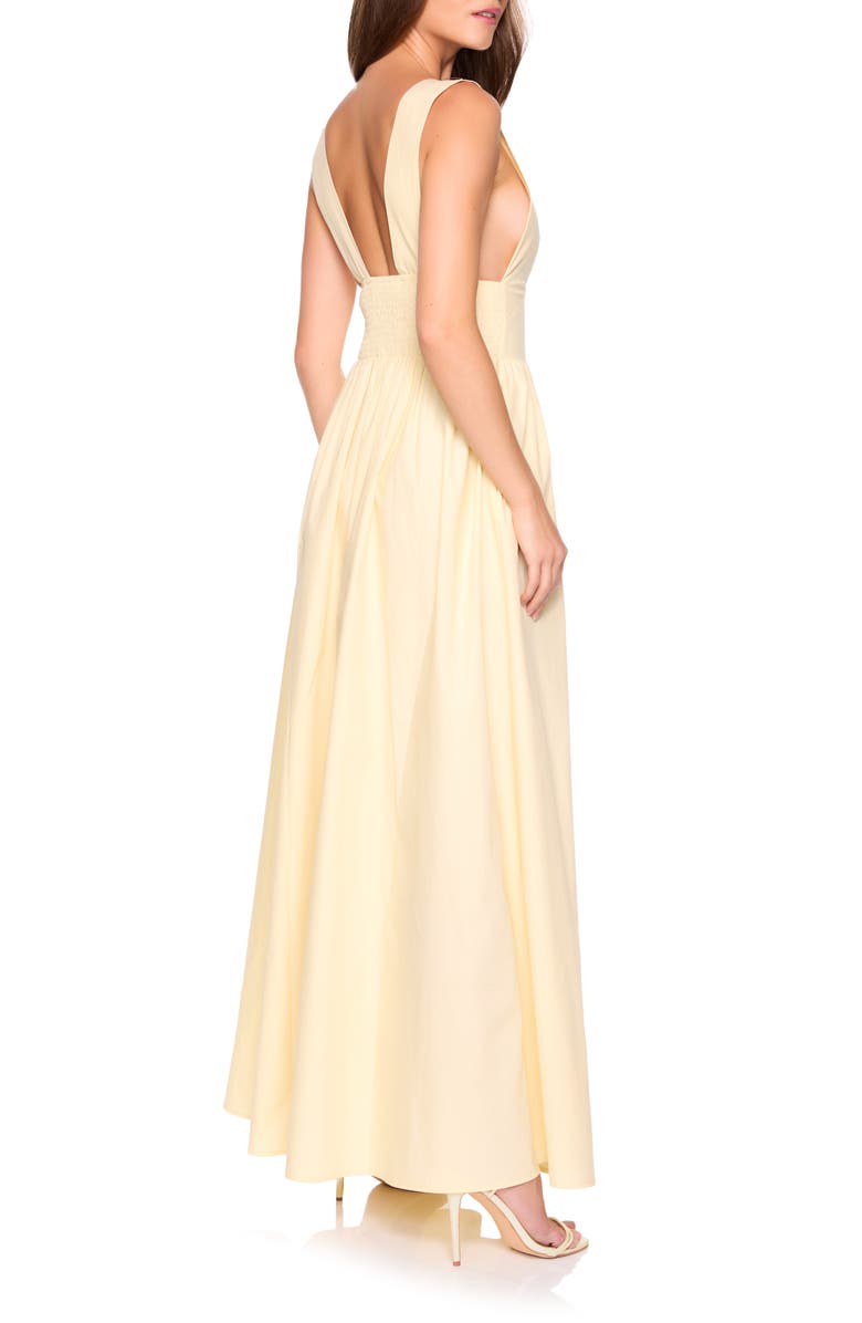 Susana Monaco Cutout Detail Cotton Poplin Maxi Dress, Alternate, color, Whipped Cream