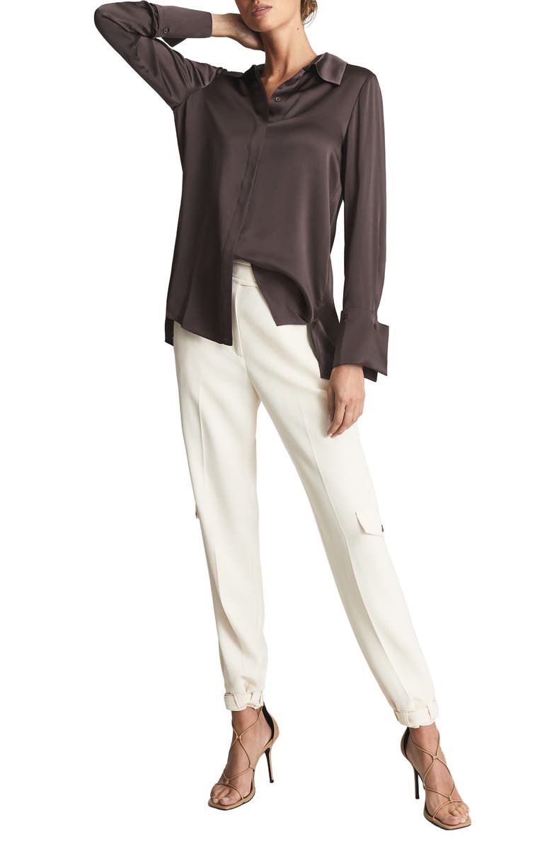 Reiss Hailey Silk Button-Up Blouse, Alternate, color,