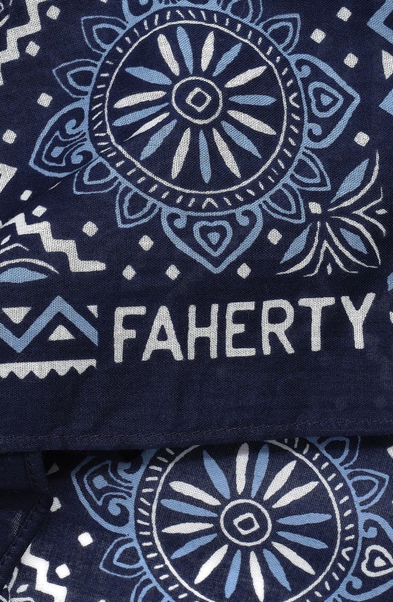 Faherty Star Geo Print Cotton Bandana, Alternate, color, 