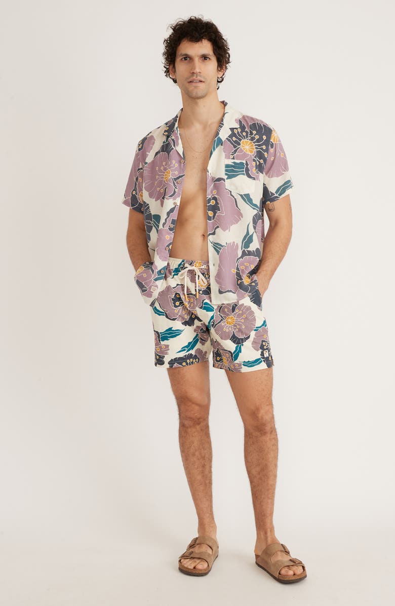 Marine Layer Floral Swim Trunks, Alternate, color, 