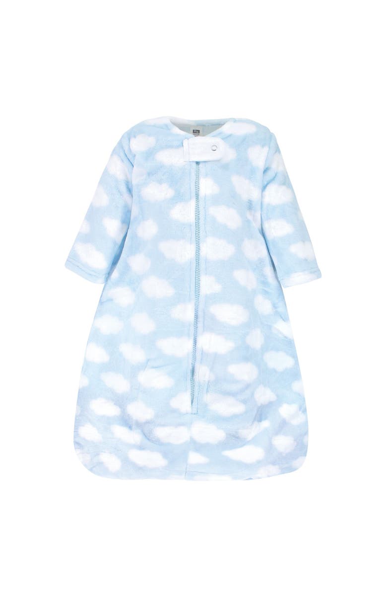 Hudson Baby Long-Sleeve Plush Flannel Sleeping Bag, Main, color, Blue Clouds