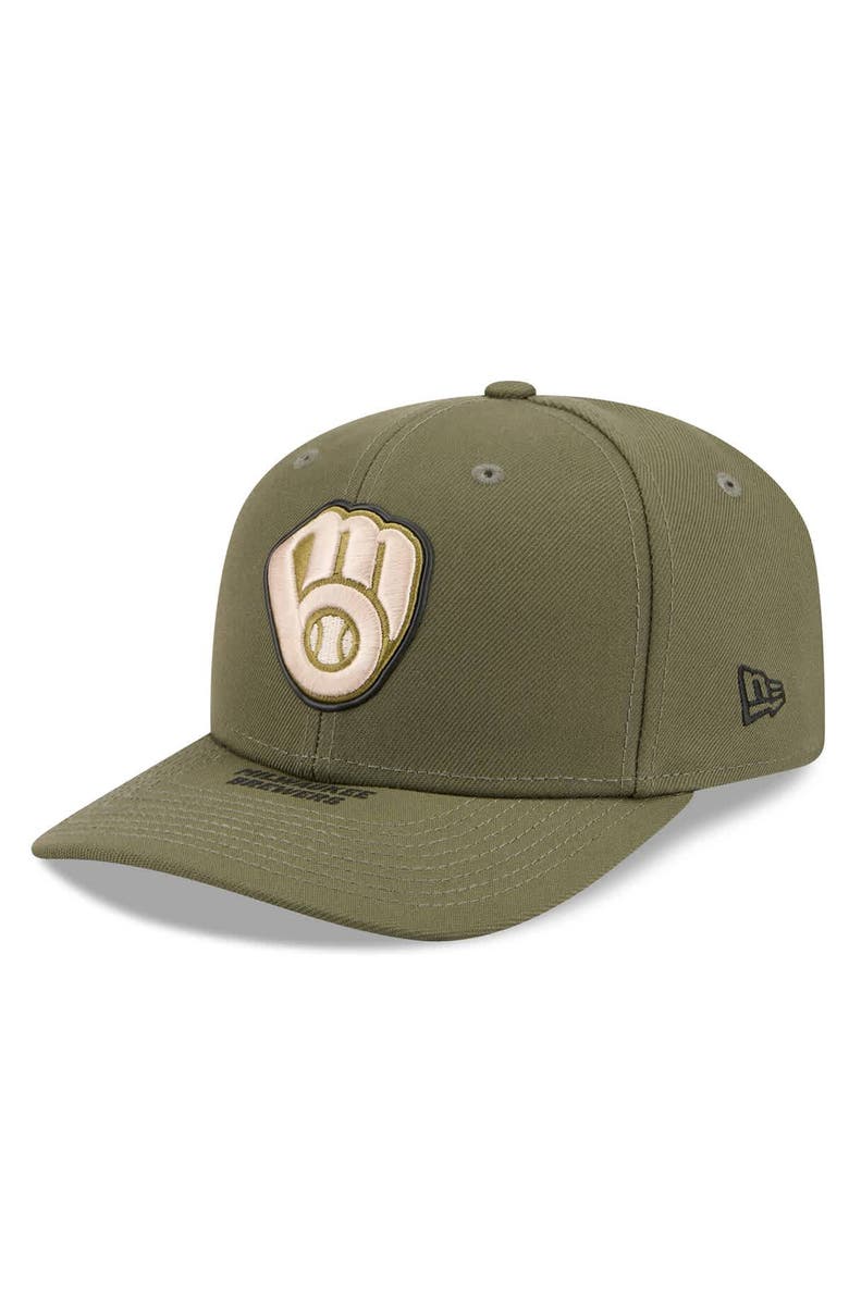 New Era Men's New Era  Olive Milwaukee Brewers 2026 Armed Forces Day 9SEVENTY Adjustable Hat, Alternate, color, Olive