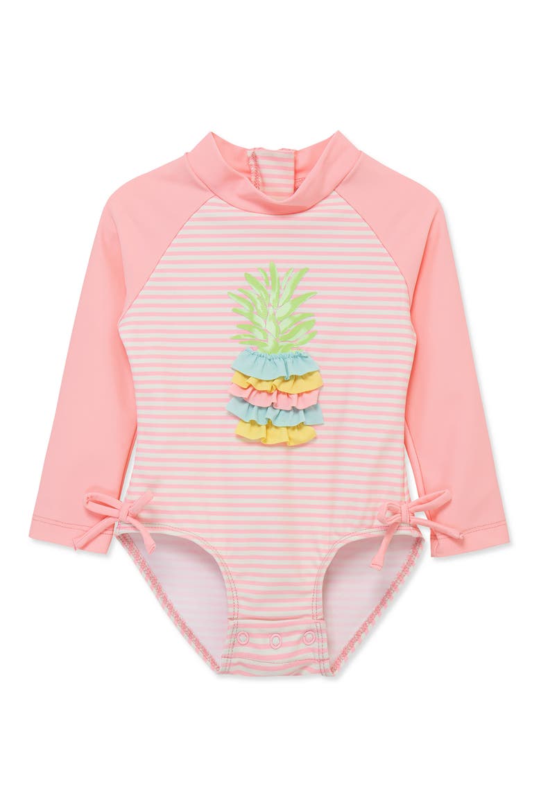 Pineapple UPF 50+ One-Piece Rashguard, Main, color, PINK