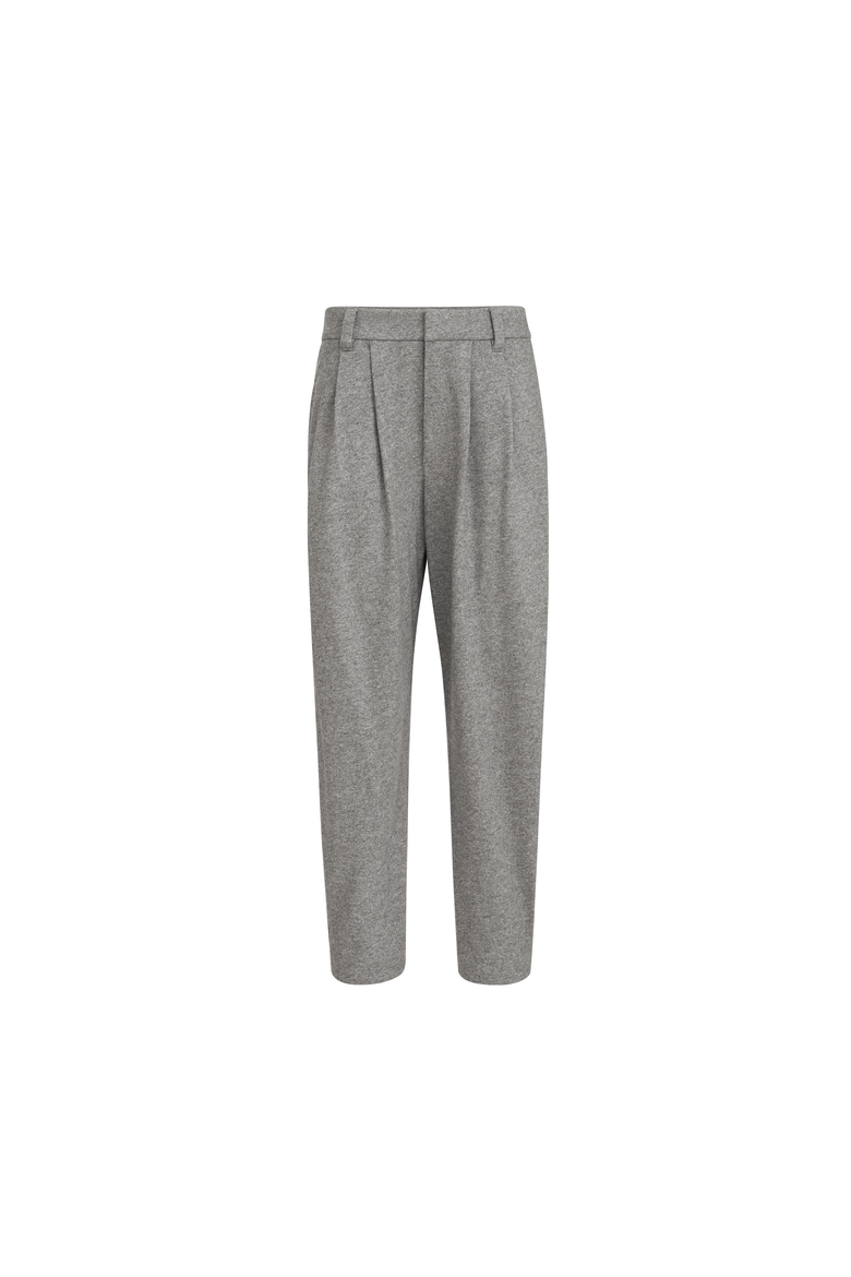 Cashmere jersey tailored trousers, Alternate, color, Grey