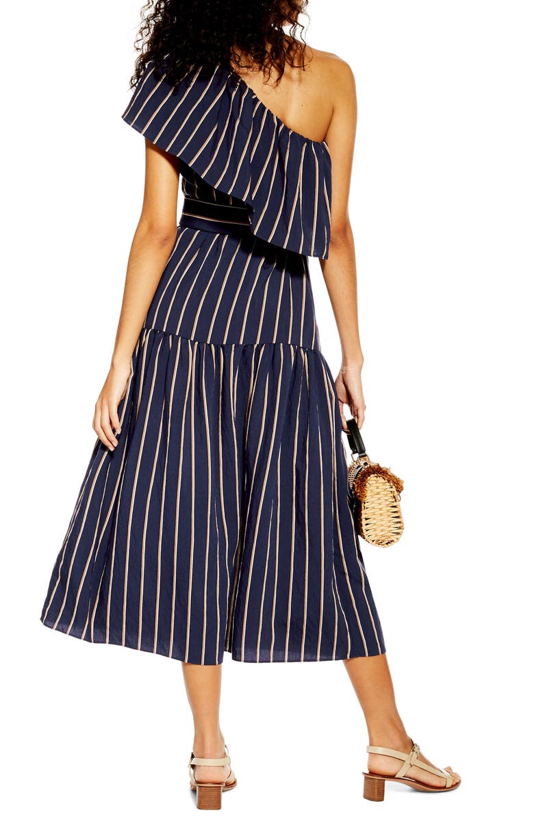 Topshop Sicily One-Shoulder Midi Dress, Alternate, color,