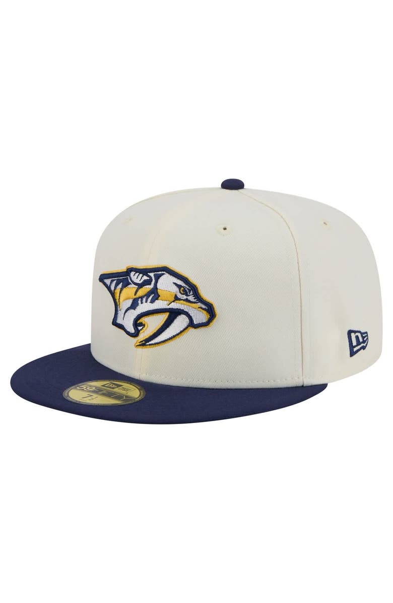 New Era Men's New Era White Nashville Predators Chrome Two-Toned 59FIFTY Fitted Hat, Main, color,