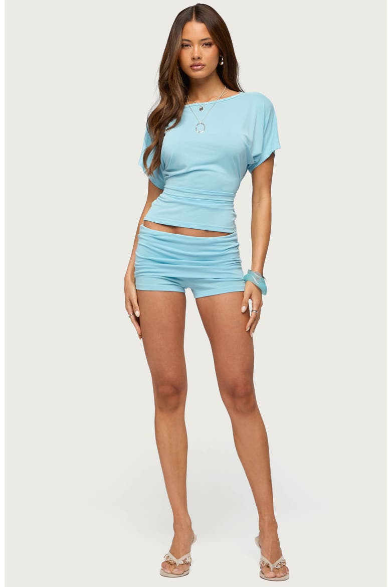 Maevie Ruched Waist Top, Alternate, color, TURQUOISE