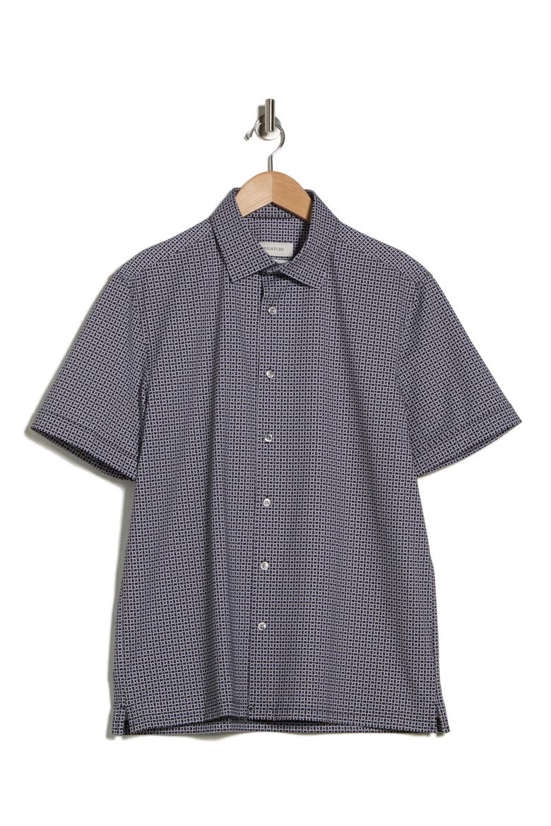 Short Sleeve Button-Up Shirt, Alternate, color, BLACK