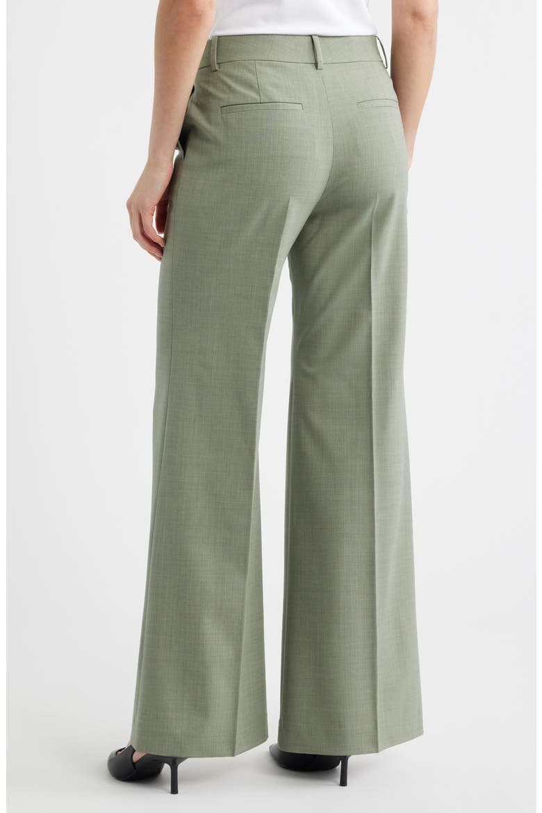 Fluid Flare Stretch Wool Pants, Alternate, color, VETIVER MELANGE