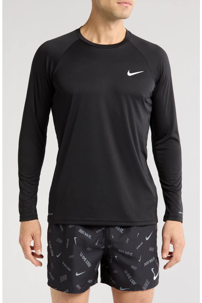 Hydroguard Long Sleeve Swim T-Shirt, Main, color, BLACK