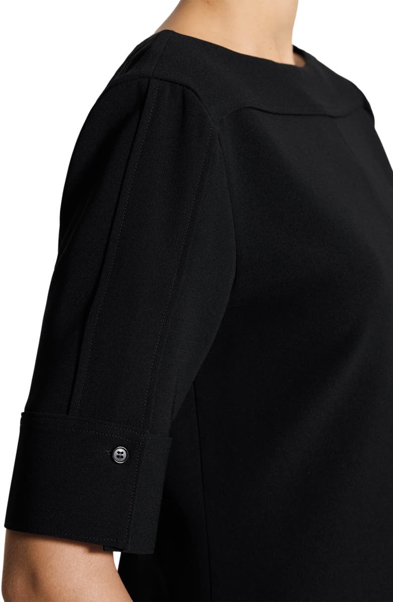 Theory Elbow Sleeve Boat Neck Top, Alternate, color, Black