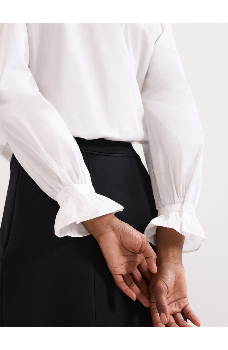 Phase Eight Laurie Pleated Embroidered Cotton Blouse, Alternate, color, Ivory