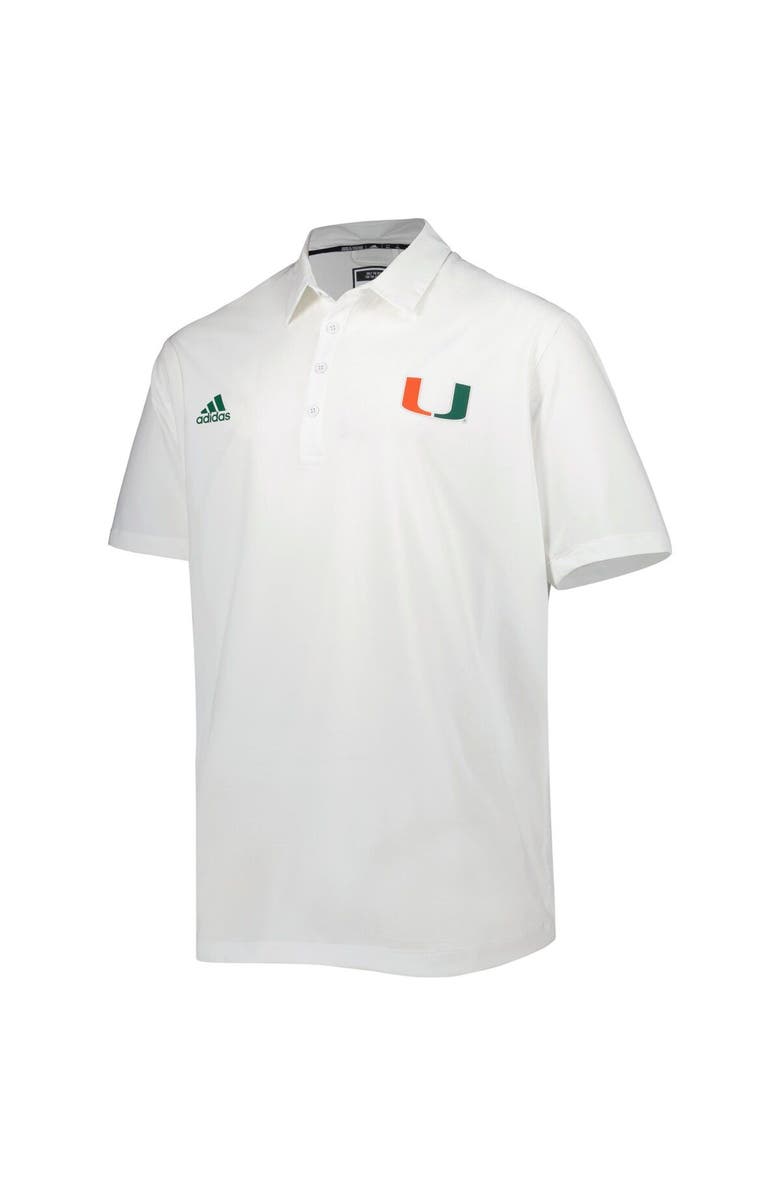 adidas Men's adidas White Miami Hurricanes Coaches Polo, Alternate, color,