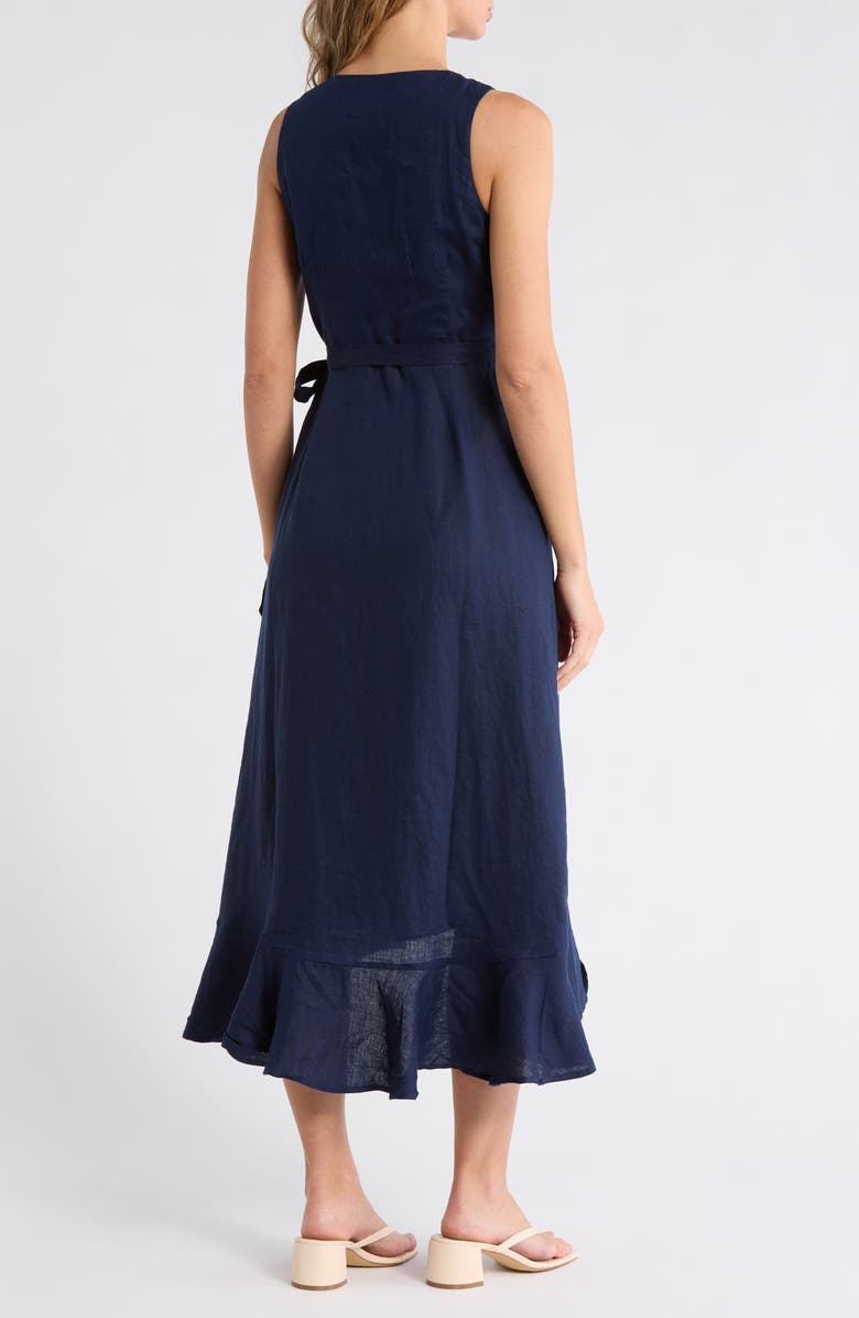 Tommy Bahama Coastalina Sleeveless Linen Wrap Dress, Alternate, color, Coastline