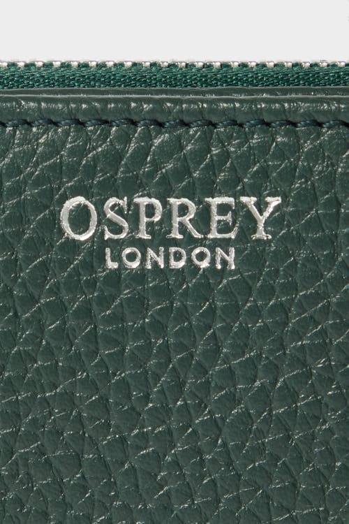 Osprey London The Core Medium Leather Zip Matinee Purse In Green