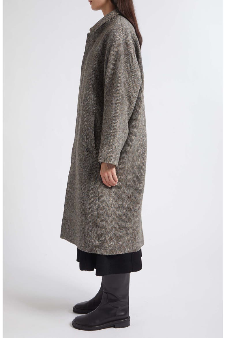 Brodie Herringbone Wool Coat, Alternate, color, RUST/ PETROL HERRINGBONE