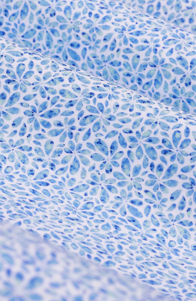 Bugatchi Miles OoohCotton<sup>®</sup> Floral Short Sleeve Button-Up Shirt, Alternate, color, Baltic